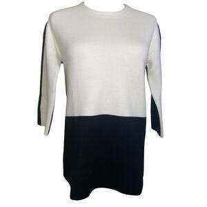 L.k.bennett Size XS Sweater/Jumper Black/Cream Wool Blend RN132258